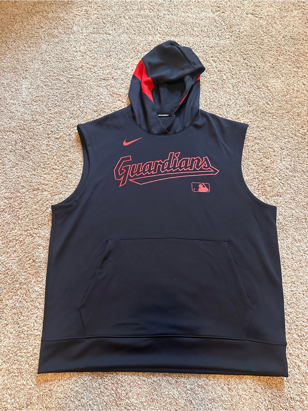 Nike Cleveland Guardians MLB Authentic Collection Sleeveless Hoodie Size Large